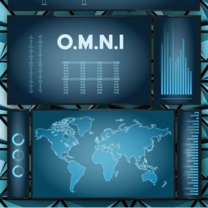 ecran de contrôle d'ordinateurs avec une mappe monde et des données chiffrées